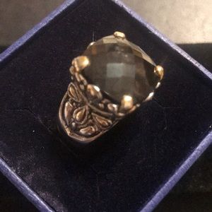 Black onyx 18k GE and silver ring